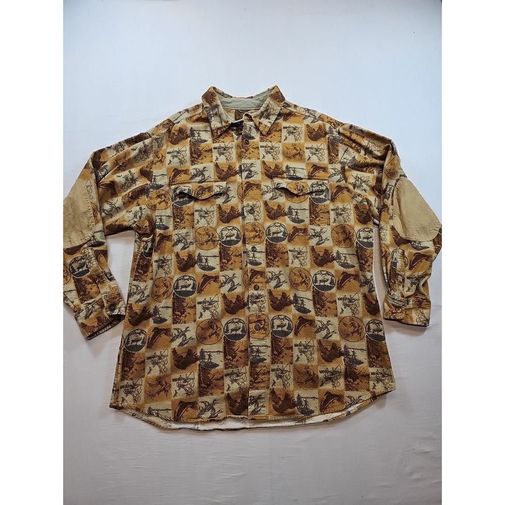 Woolrich Mens Large Barley Outdoor Cubes Long Sleeve Shirt